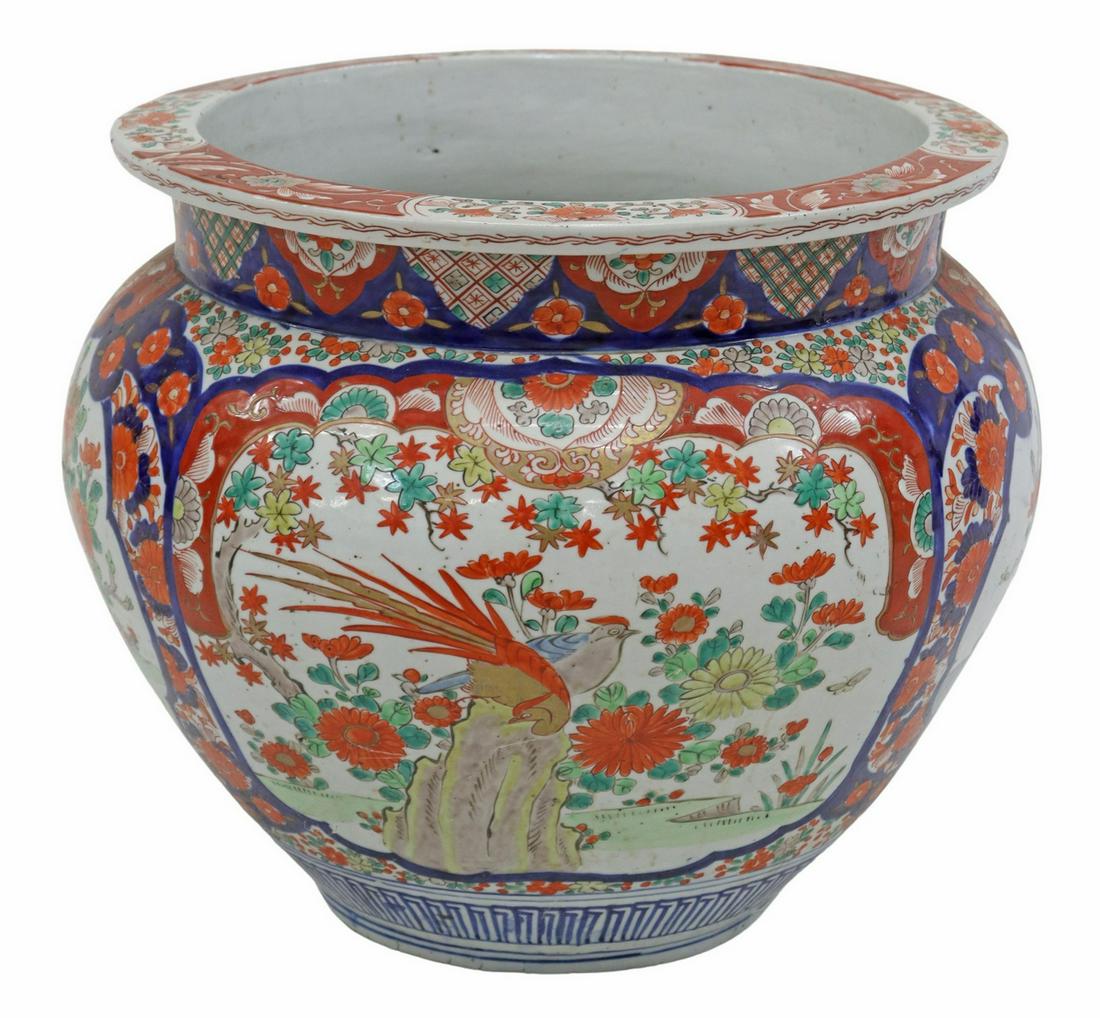 IMARI PALETTE PORCELAIN FISHBOWL PLANTER (1 of 4)