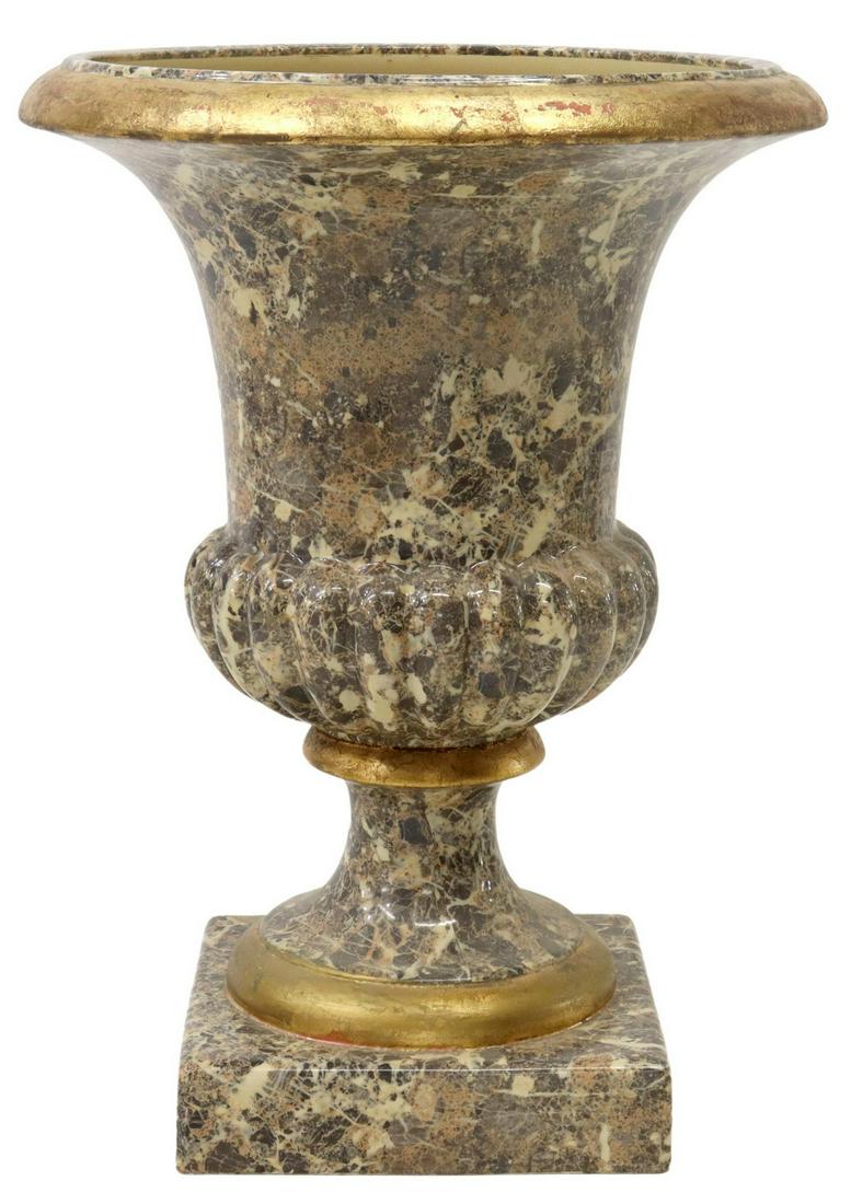 ITALIAN PAOLO MARIONI FAUX MARBLE CERAMIC URN (1 of 3)