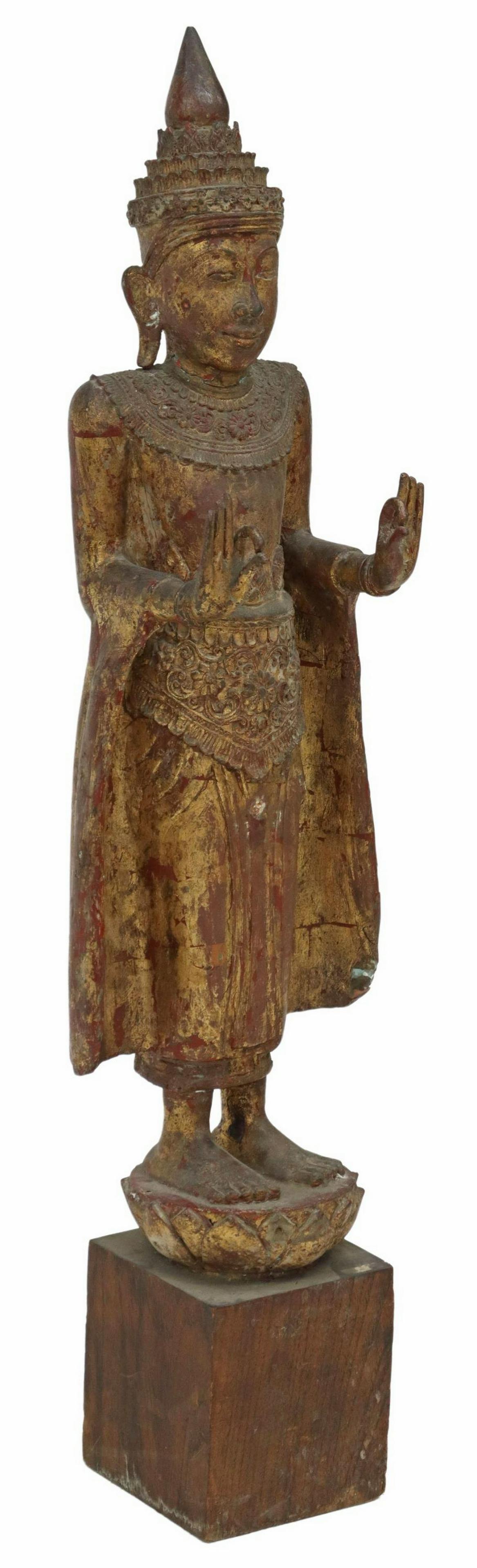 THAI GILT BRONZE FIGURE OF THE BUDDHA, 36"H (1 of 6)