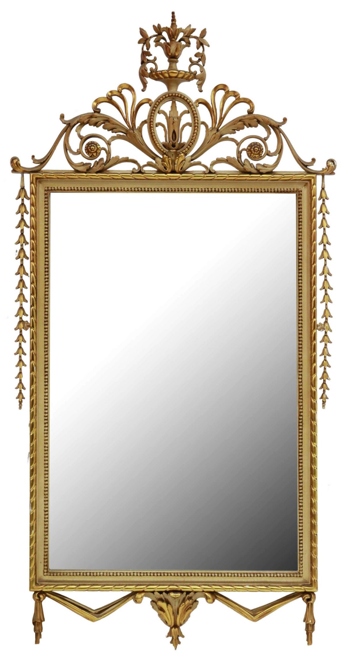 ITALIAN FLORENTINE PARCEL GILT WALL MIRROR (1 of 3)