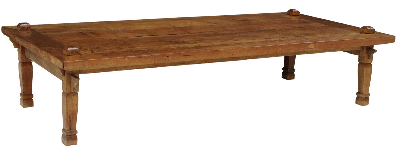 OVERSIZED RUSTIC TEAKWOOD 'TAKHAT' COFFEE TABLE (1 of 4)