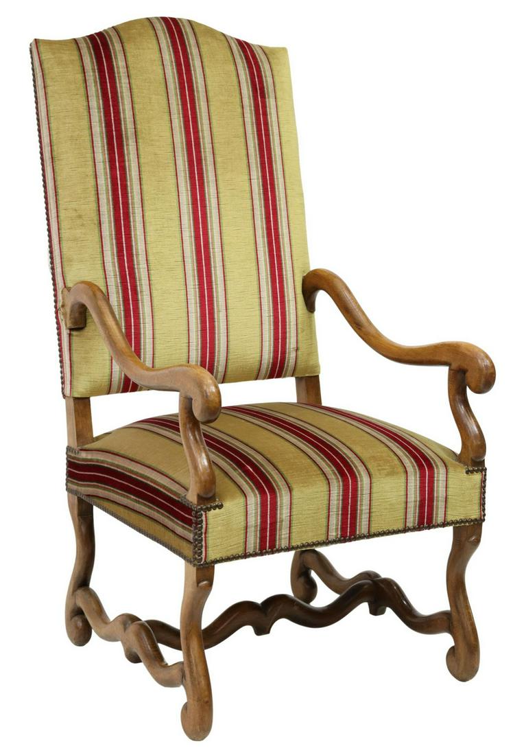 FRENCH LOUIS XIV STYLE UPHOLSTERED FAUTEUIL (1 of 3)