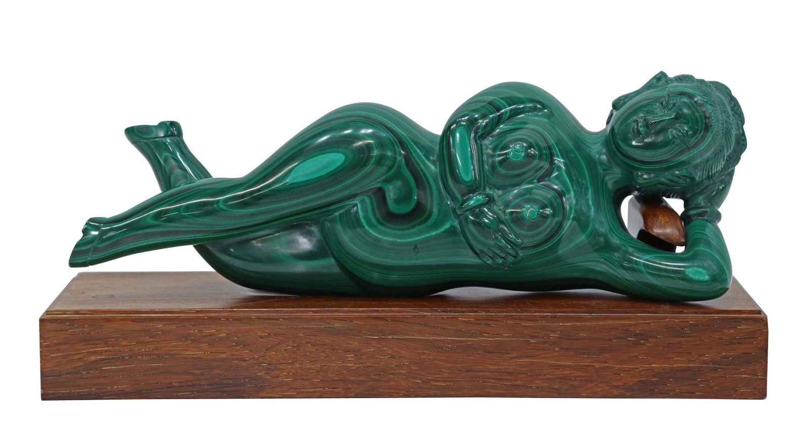 CHINESE CARVED MALACHITE DOCTOR'S LADY MODEL (1 of 4)