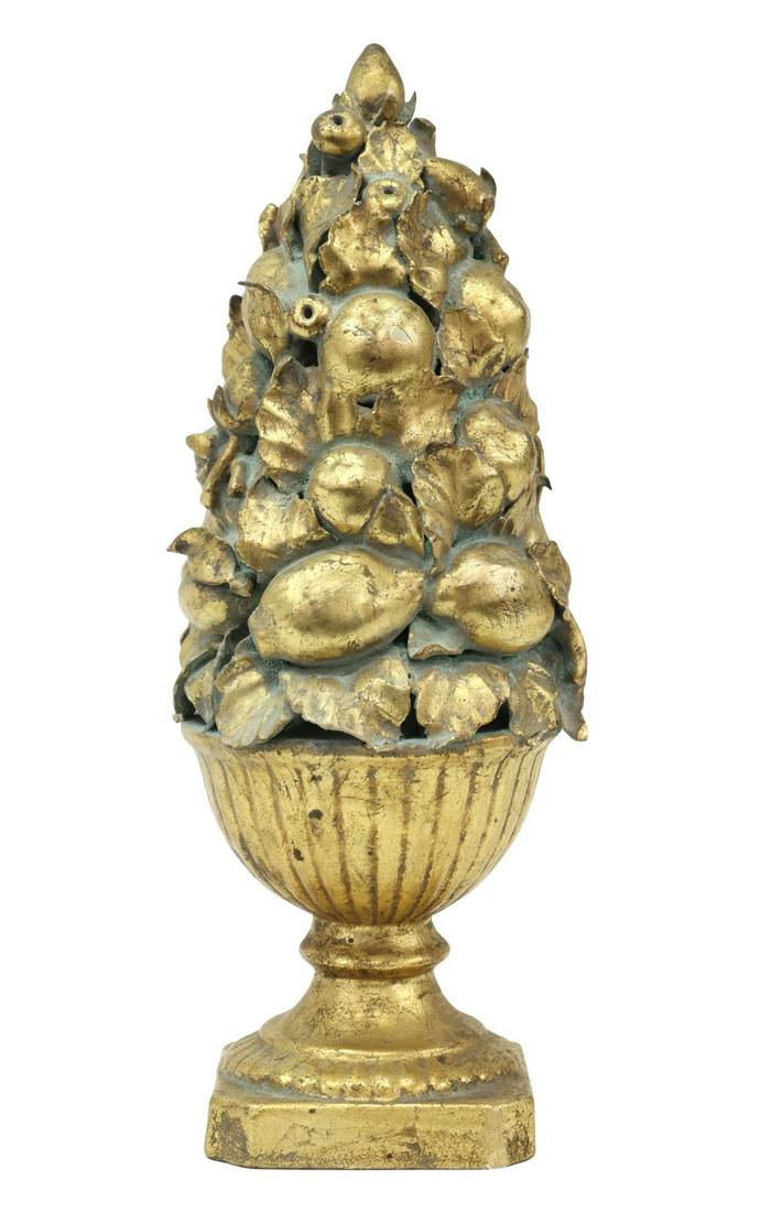 SPANISH GILT CERAMIC FRUIT TOPIARY CENTERPIECE (1 of 4)
