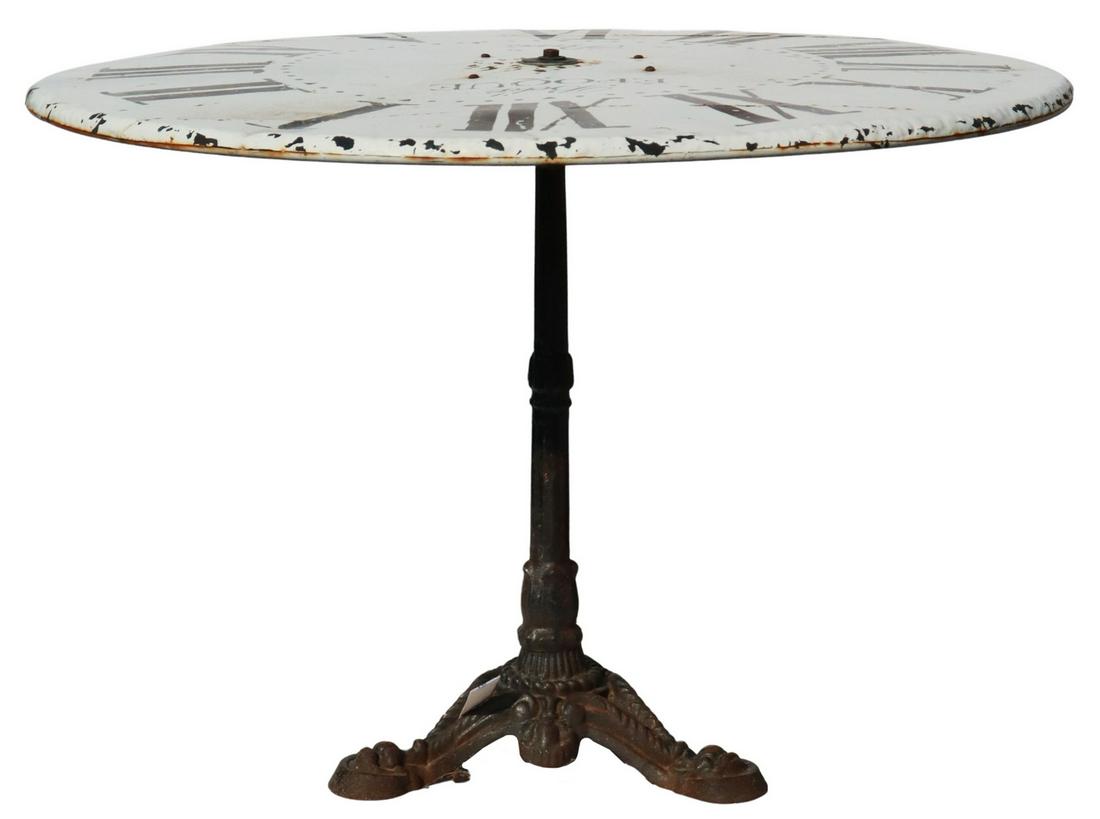 PARISIAN CAST IRON BISTRO PEDESTAL TABLE (1 of 3)