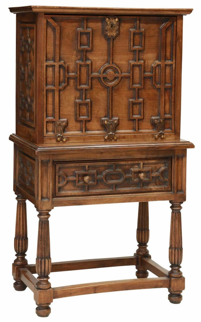 SPANISH WALNUT VARGUENO BAR CABINET (1 of 5)