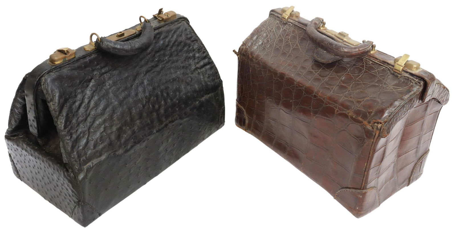 (2) LEATHER TRAVELING DOCTOR'S BAGS (1 of 9)