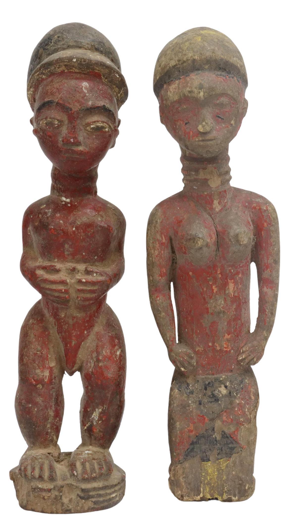 (2) AFRICAN BAULE COLONIAL-ERA CARVED WOOD FIGURES (1 of 3)