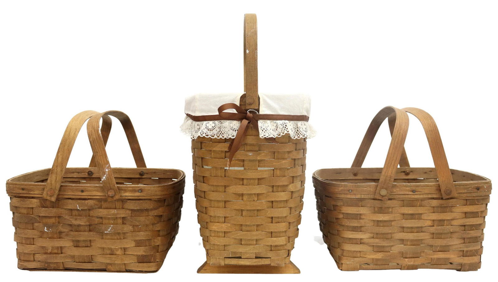 (3) AMERICAN LONGABERGER WOVEN SPLIT BASKETS (1 of 5)