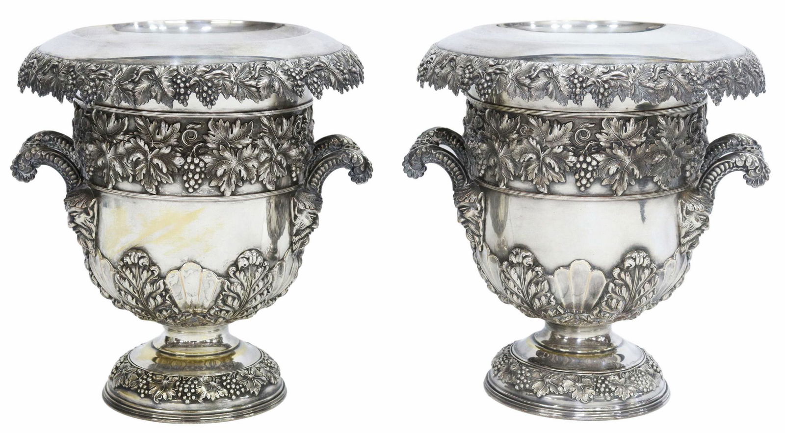 (2) SHEFFIELD SILVERPLATE CHAMPAGNE COOLERS (1 of 5)