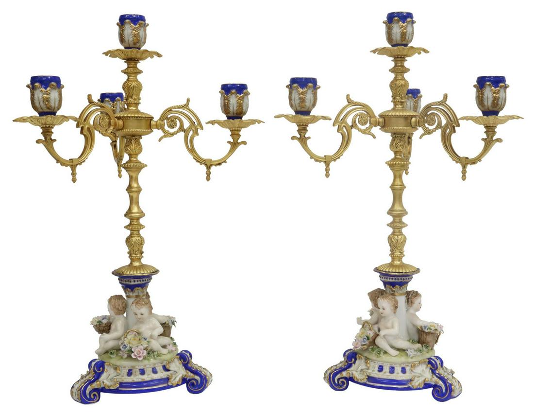 (2) RICHARD KLEMM DRESDEN PORCELAIN CANDELABRA (1 of 6)