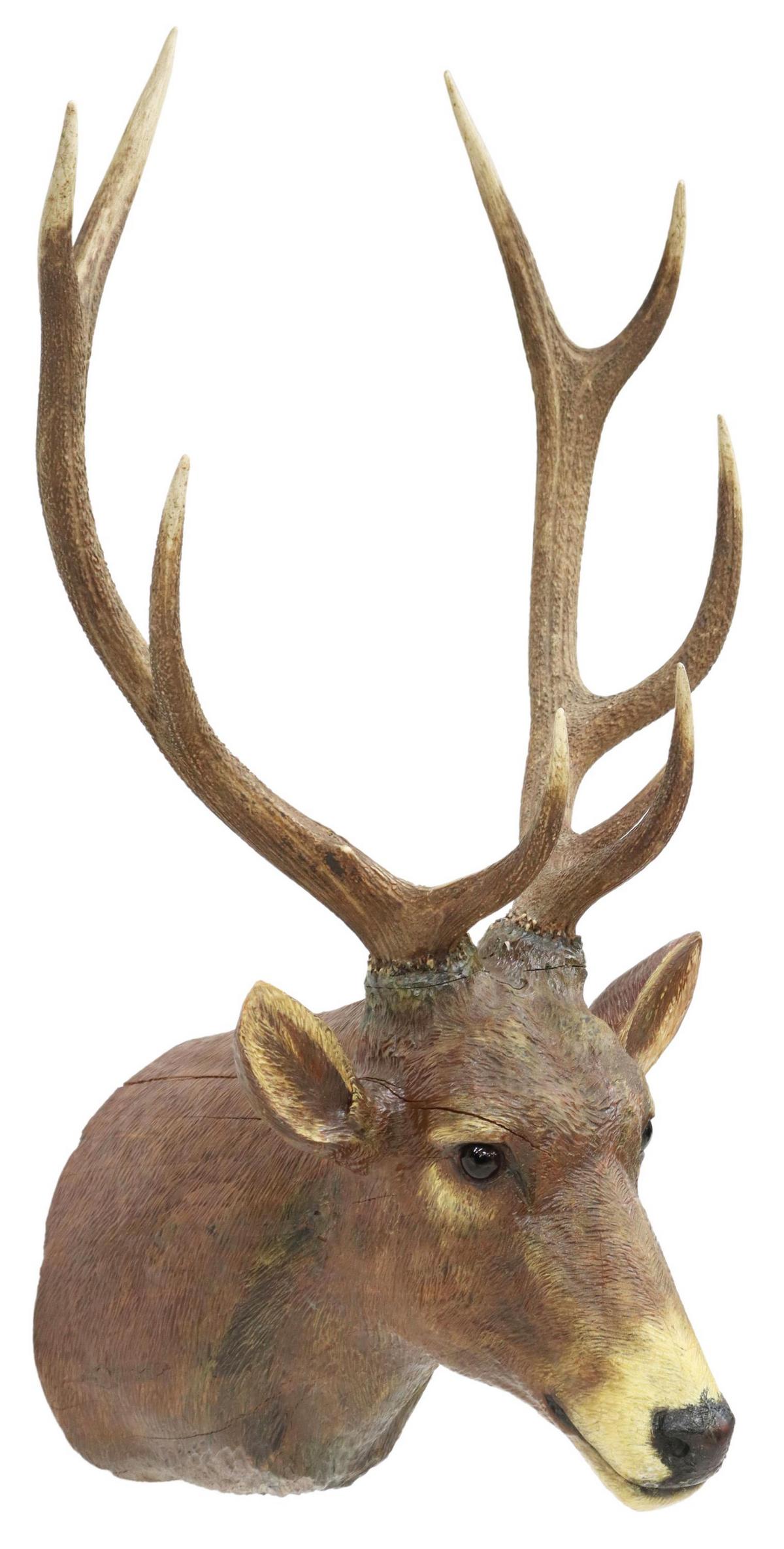 BLACK FOREST STYLE CARVED WOOD TROPHY MOUNT (1 of 3)