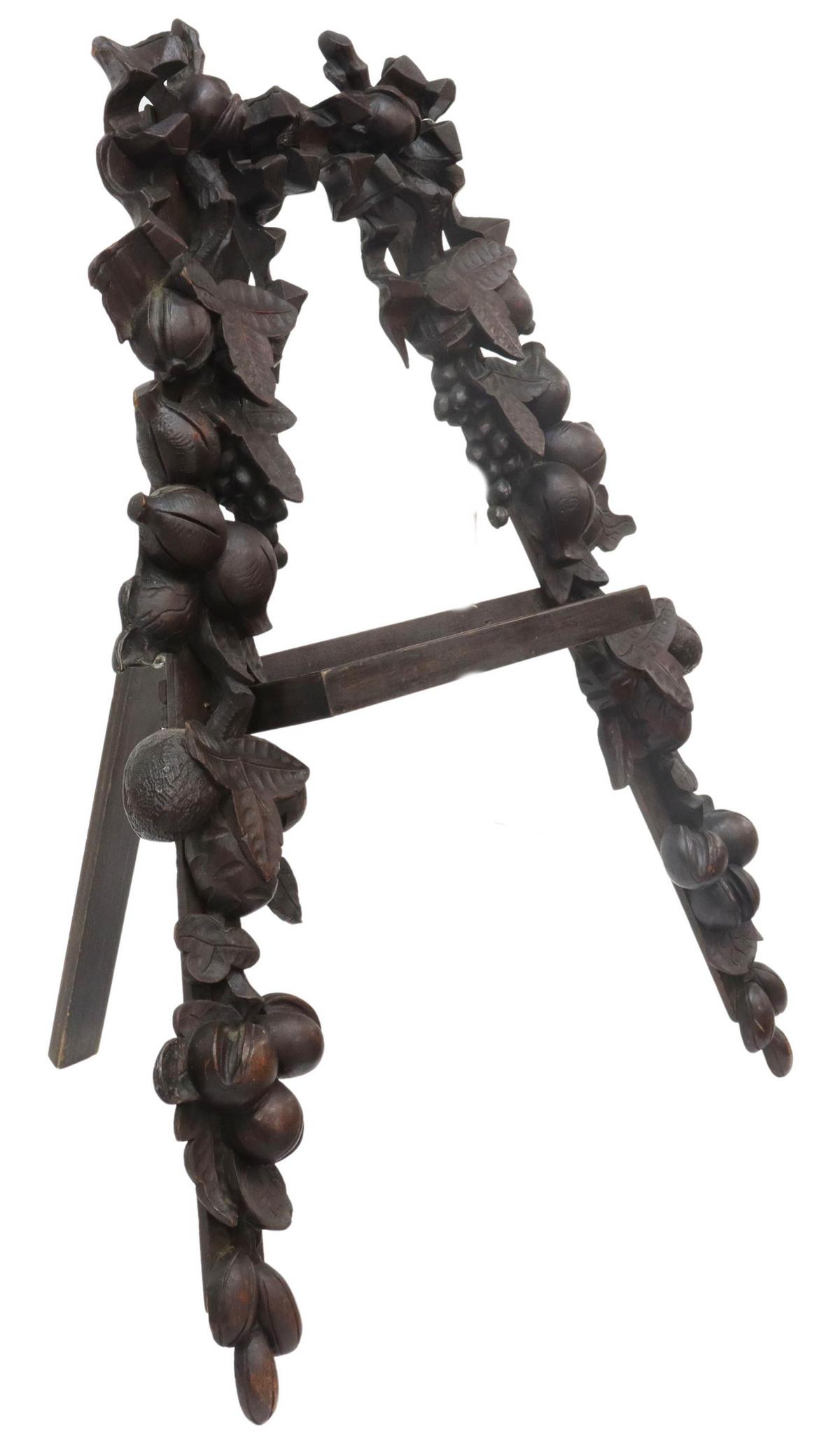 BLACK FOREST STYLE CARVED WOOD TABLETOP EASEL (1 of 5)