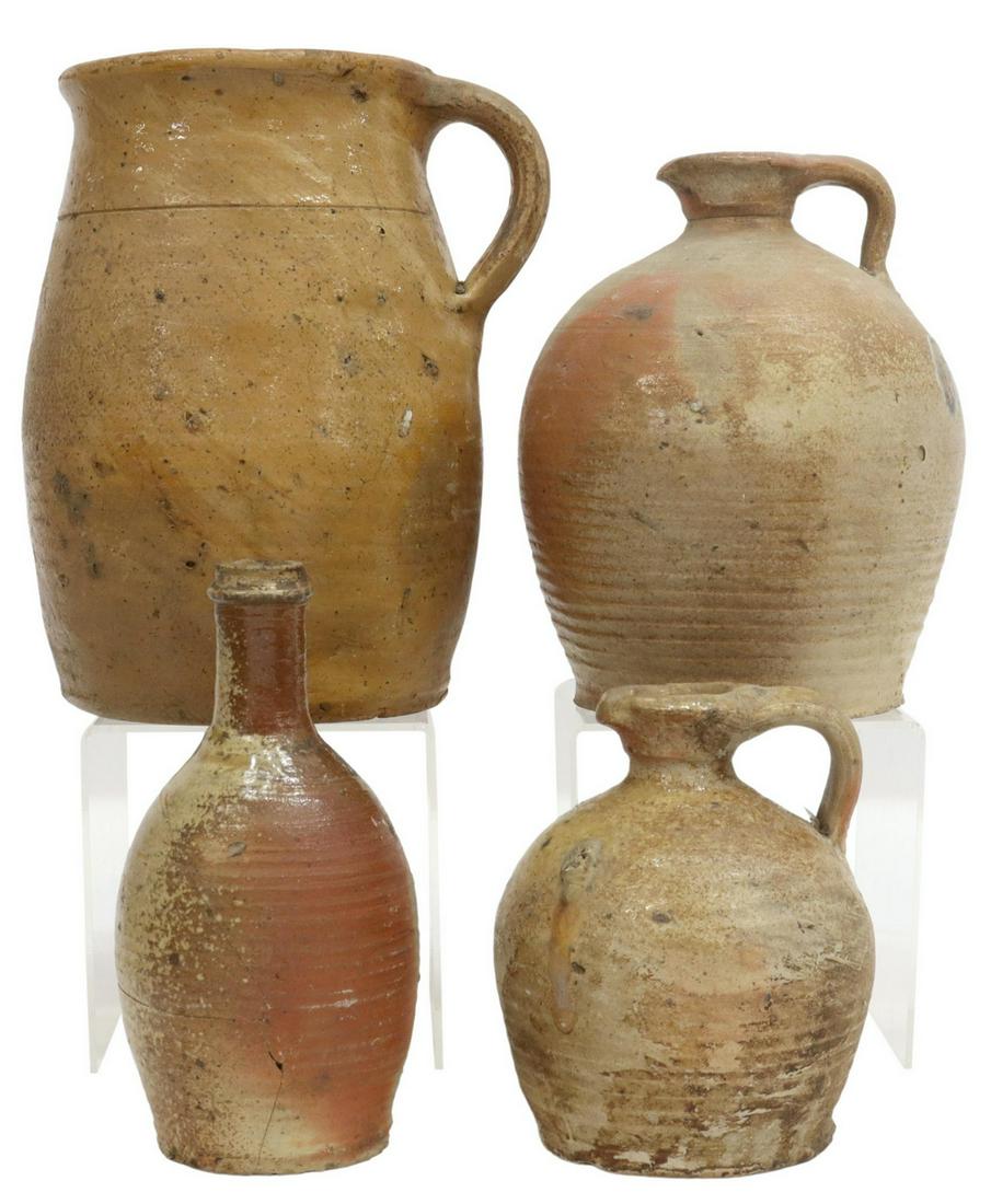 (4) FRENCH PROVINCIAL STONEWARE POTS (1 of 5)