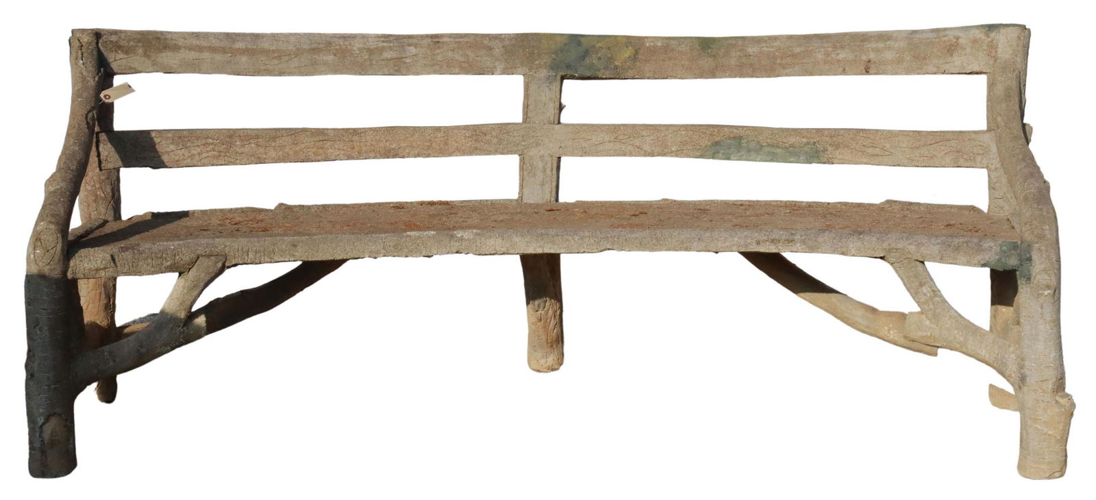 CAST STONE FAUX BOIS GARDEN BENCH (1 of 2)