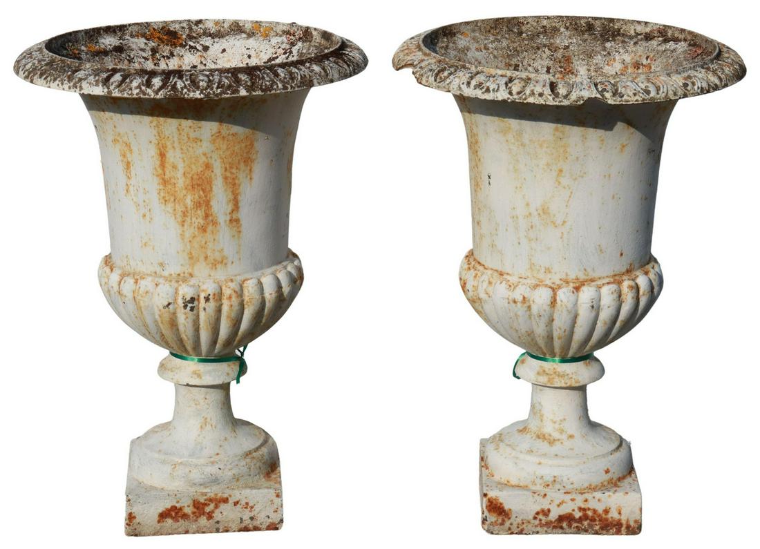 (2) CAST IRON CAMPANA-FORM URNS (1 of 2)