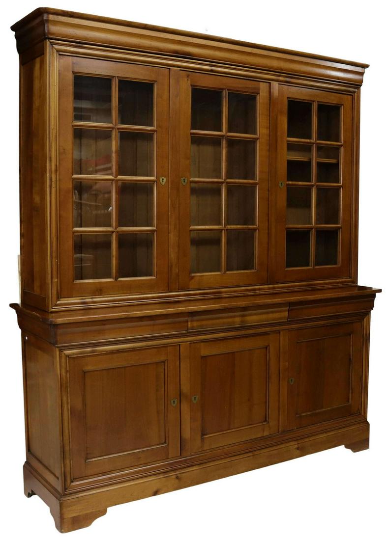 FRENCH LOUIS PHILIPPE STYLE FRUITWOOD BOOKCASE (1 of 5)
