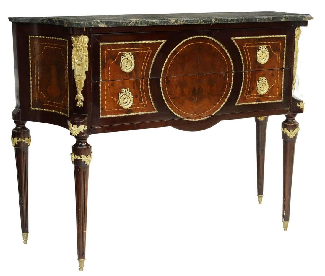 FRENCH LOUIS XVI STYLE MARBLE-TOP COMMODE (1 of 6)