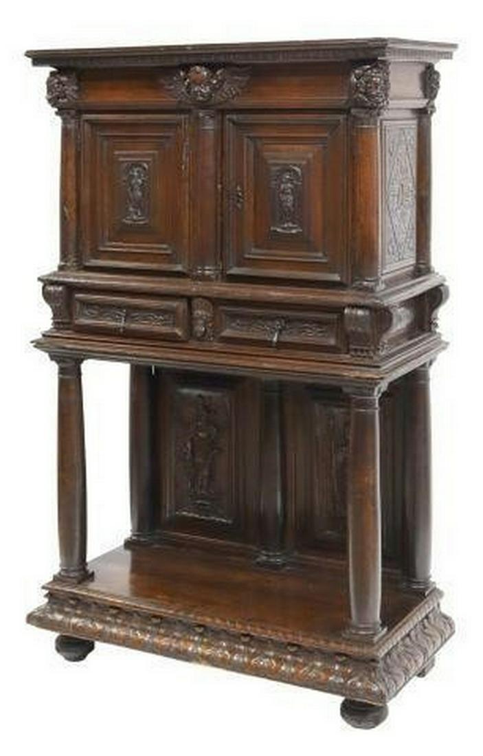 ITALIAN WALNUT TWO-PIECE COURT CUPBOARD, 18TH C. (1 of 5)