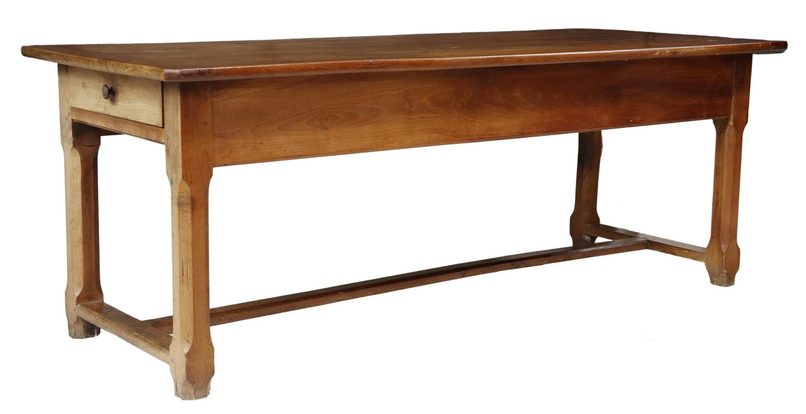 FRENCH PROVINCIAL FRUITWOOD FARMHOUSE TABLE, 79"L (1 of 5)