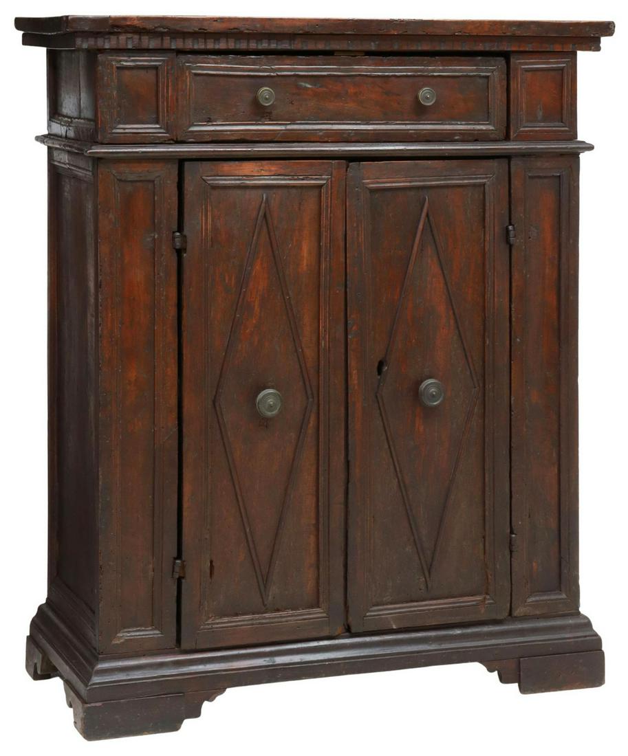 ITALIAN BAROQUE PERIOD WALNUT CABINET (1 of 6)