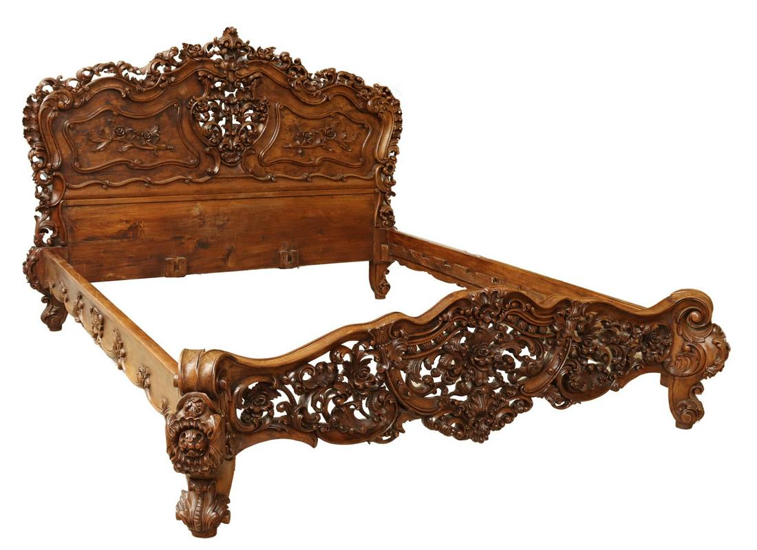 BAROQUE STYLE WELL-CARVED BED (1 of 3)