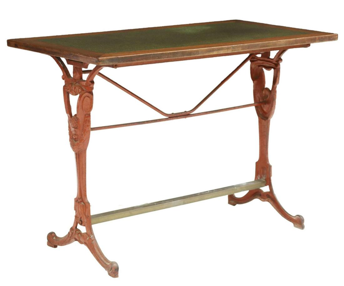 FRENCH CAST IRON BISTRO TABLE, 39"L (1 of 4)