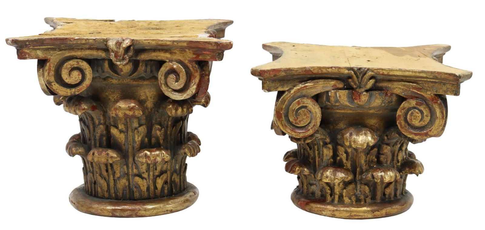 (2) ARCHITECTURAL PARCEL GILT CORINTHIAN CAPITALS (1 of 4)