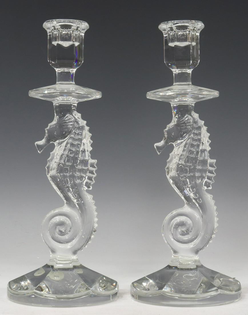(2) WATERFORD CRYSTAL SEAHORSE CANDLESTICKS (1 of 5)
