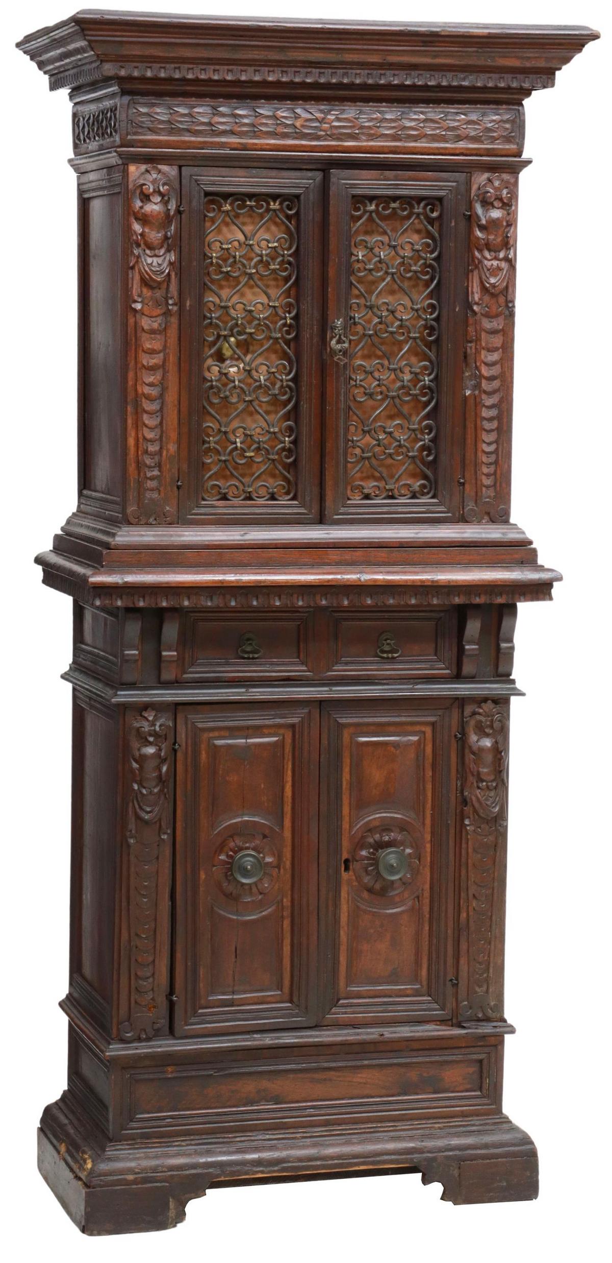 ITALIAN WALNUT COURT BAR CABINET (1 of 7)