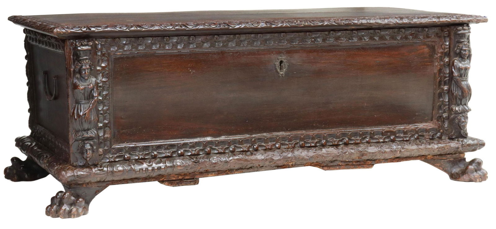 ITALIAN RENAISSANCE REVIVAL CARVED CASSONE TRUNK (1 of 5)
