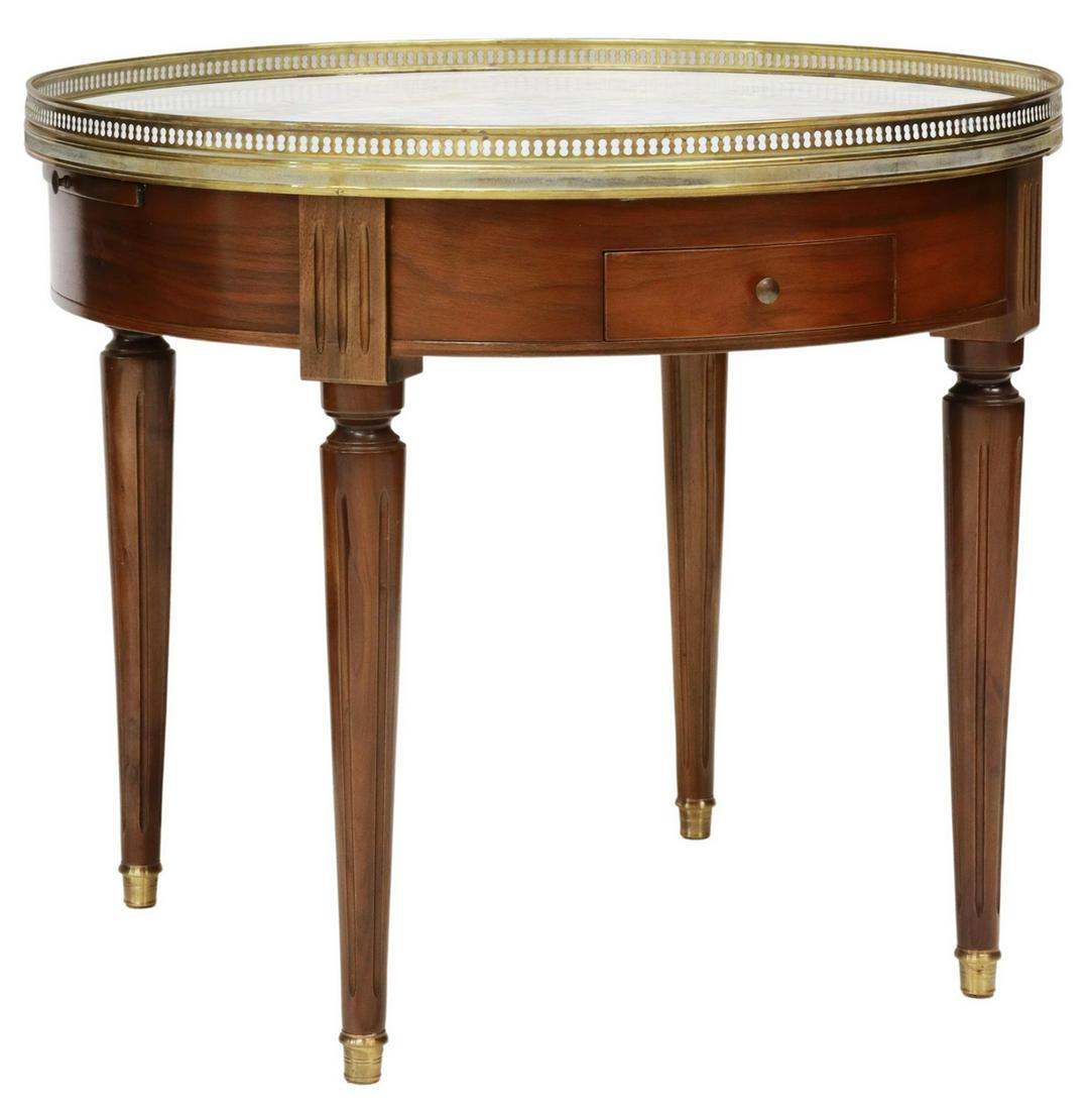 FRENCH LOUIS XVI STYLE MAHOGANY BOUILLOTTE TABLE (1 of 5)