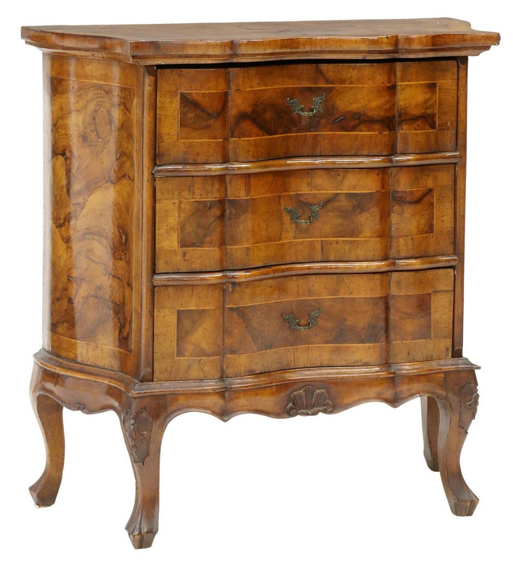 VENETAIN PATCHWORK VENEER THREE-DRAWER COMMODE (1 of 5)