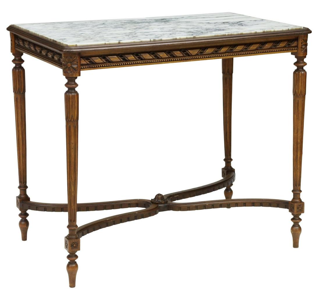 FRENCH LOUIS XVI STYLE MARBLE-TOP TABLE (1 of 4)