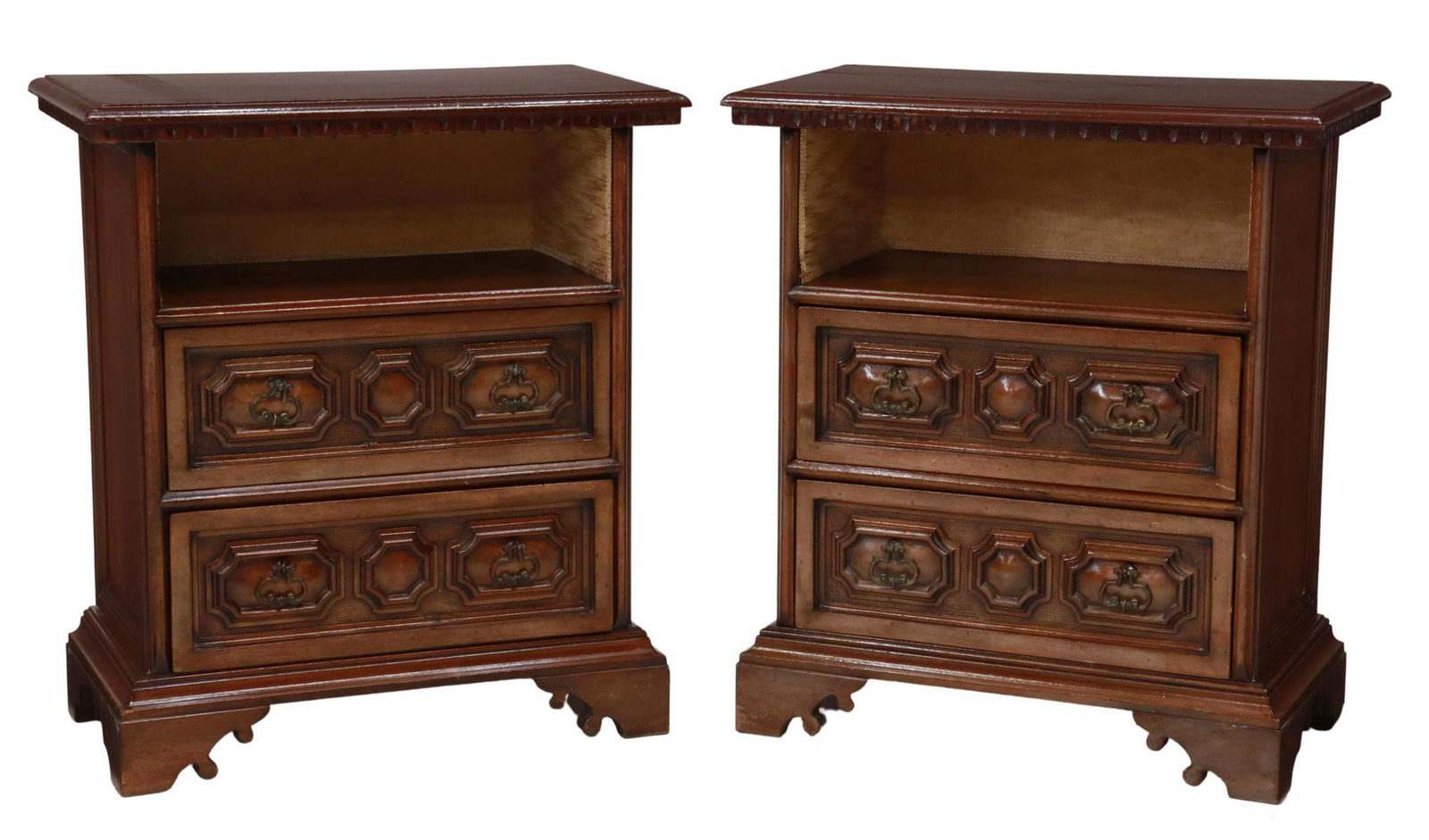 (2) ITALIAN BAROQUE STYLE WALNUT NIGHTSTANDS (1 of 5)