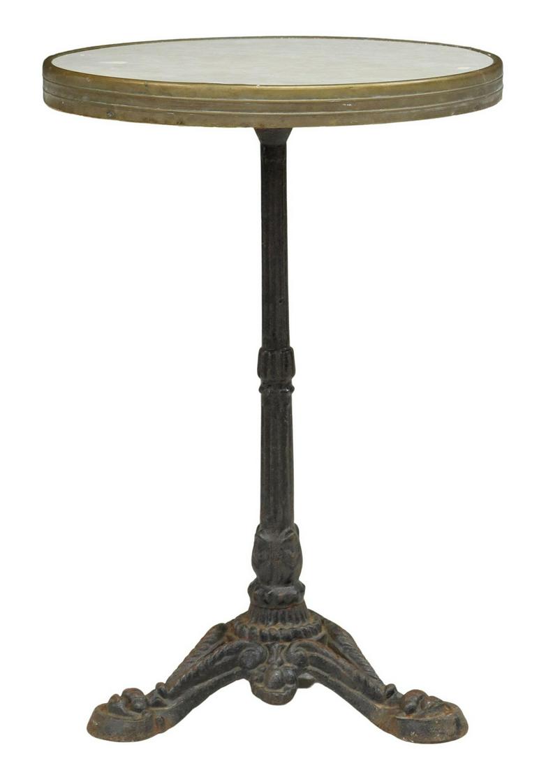 FRENCH CAST IRON BISTRO PEDESTAL TABLE (1 of 3)