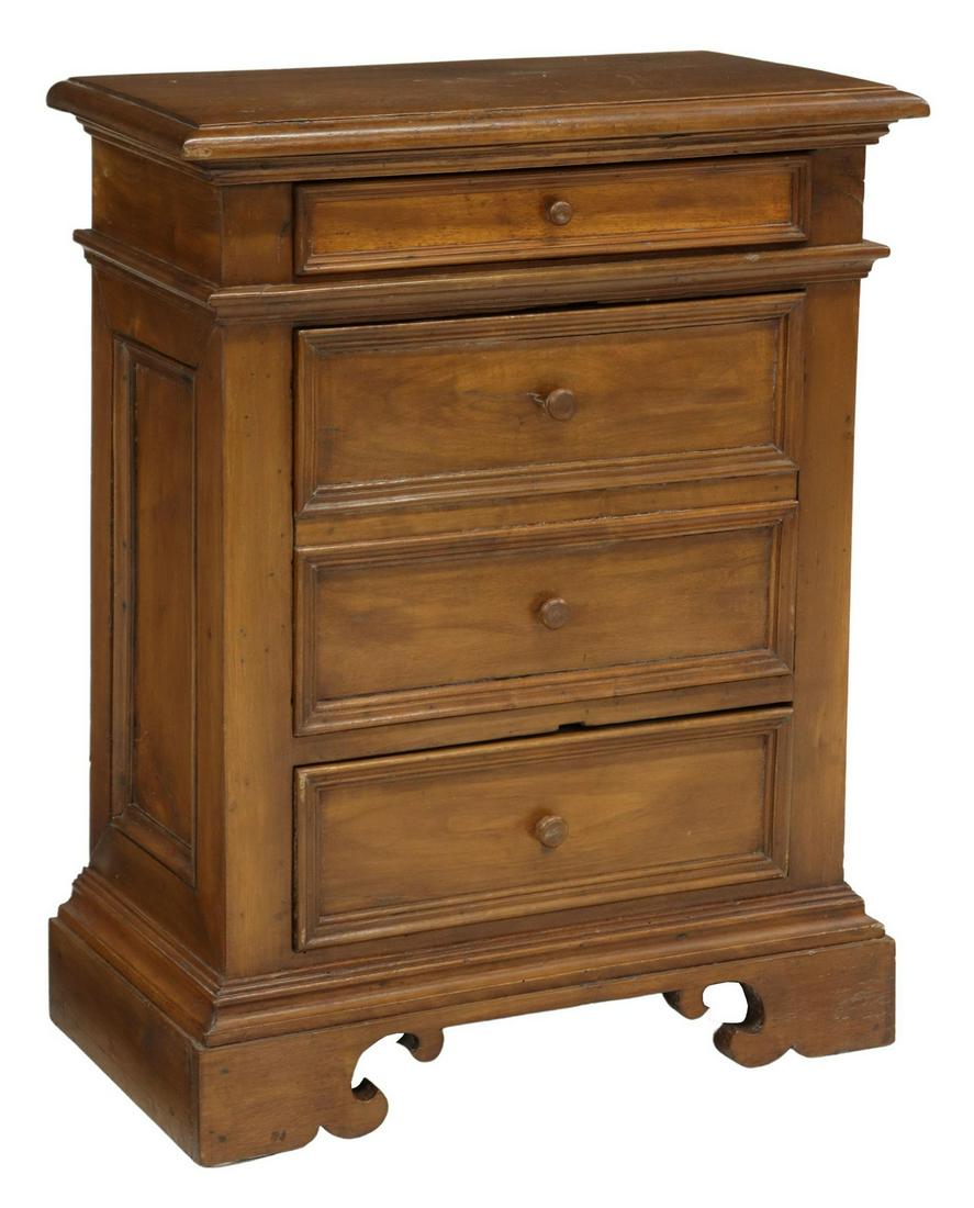 ITALIAN BAROQUE STYLE WALNUT BEDSIDE CABINET (1 of 6)