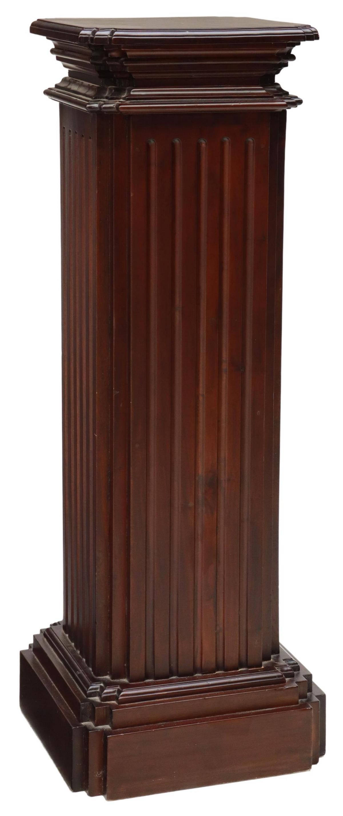 CLASSICAL STYLE MAHOGANY FLUTED COLUMN PEDESTAL (1 of 4)