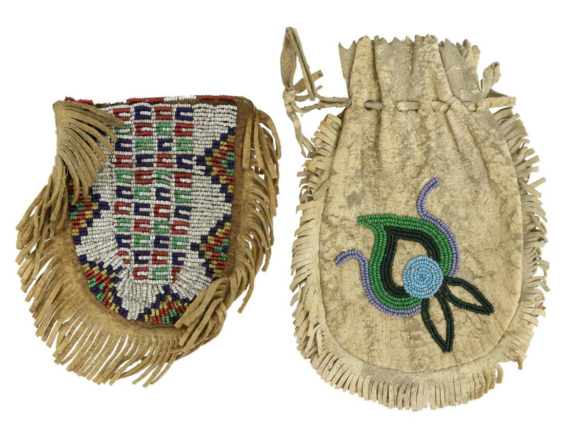 (2) NATIVE AMERICAN SIOUX & EASTERN BEAD POUCH (1 of 5)