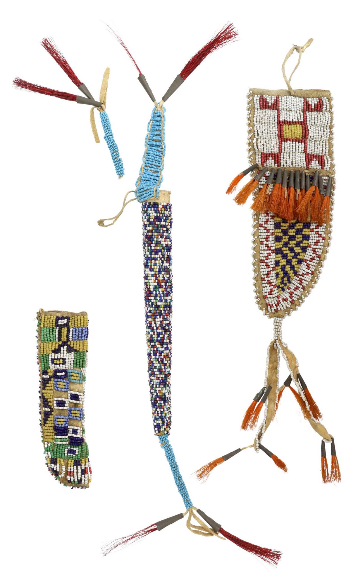 NATIVE AMERICAN SIOUX KNIFE SHEATHS, EARLY 20TH C. (1 of 6)