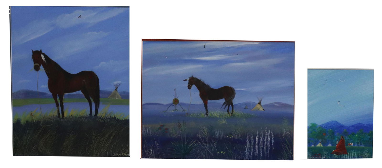 (3) JACKIE BLACKHORSE TOINTIGH (B.1948) PAINTINGS (1 of 5)