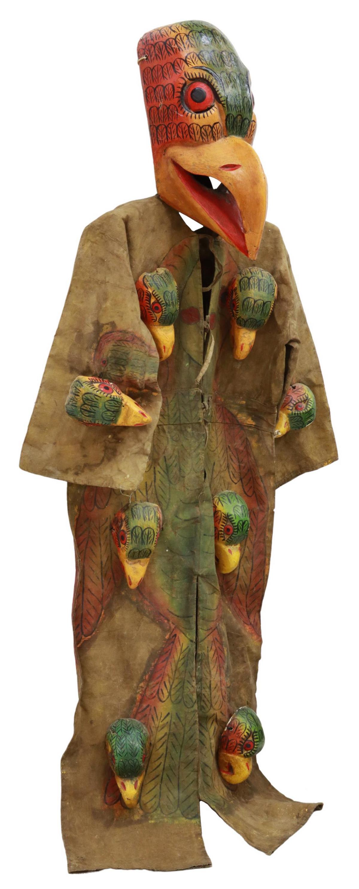 (2) MEXICO BIRD MASK & COSTUME W/ BIRD HEADS (1 of 5)