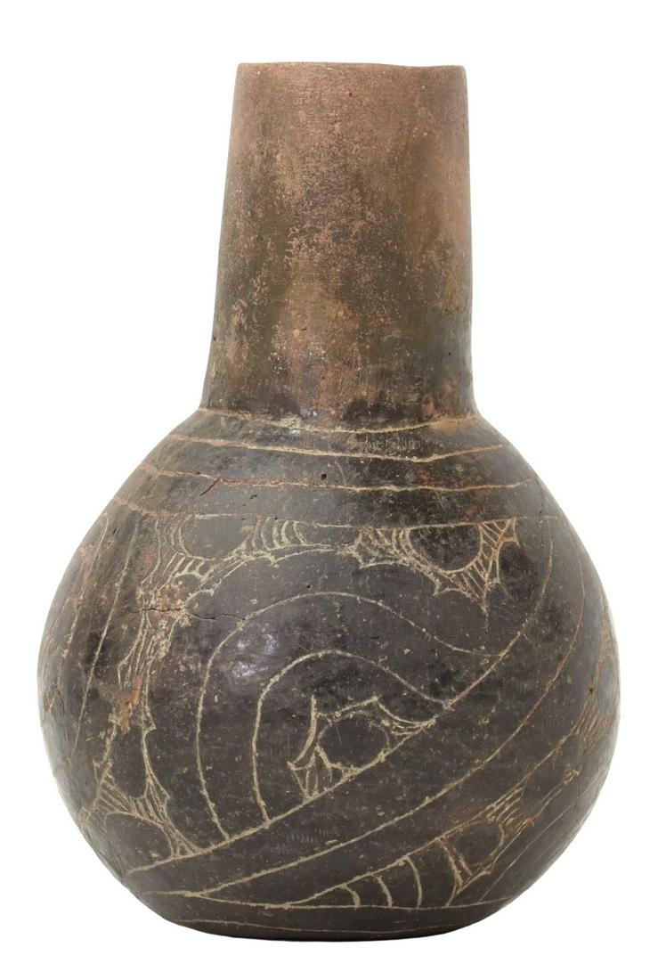 CADDO HALEY POTTERY BOTTLE, SAM JOHNSON COA (1 of 7)