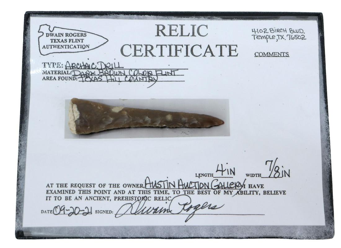 NATIVE AMERICAN ARCHAIC DRILL, DWAIN ROGERS (1 of 3)