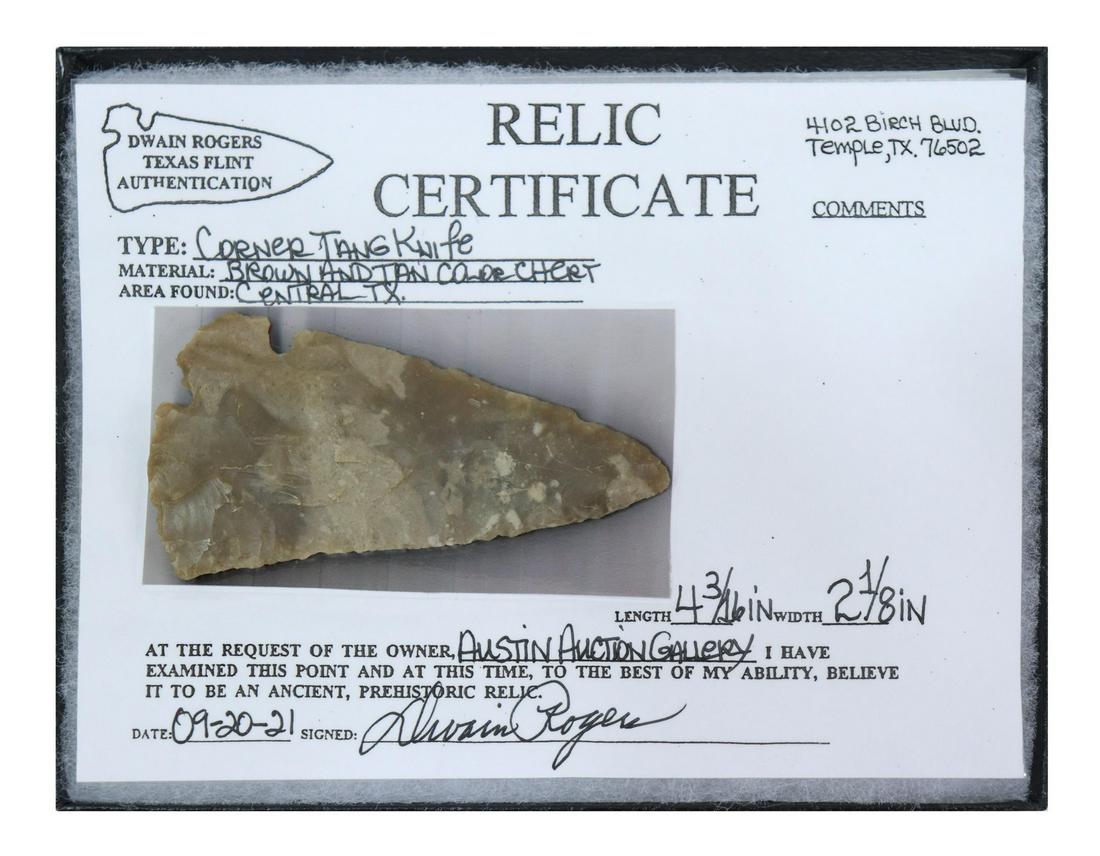 NATIVE AMERICAN CORNER TANG KNIFE, DWAIN ROGERS (1 of 3)