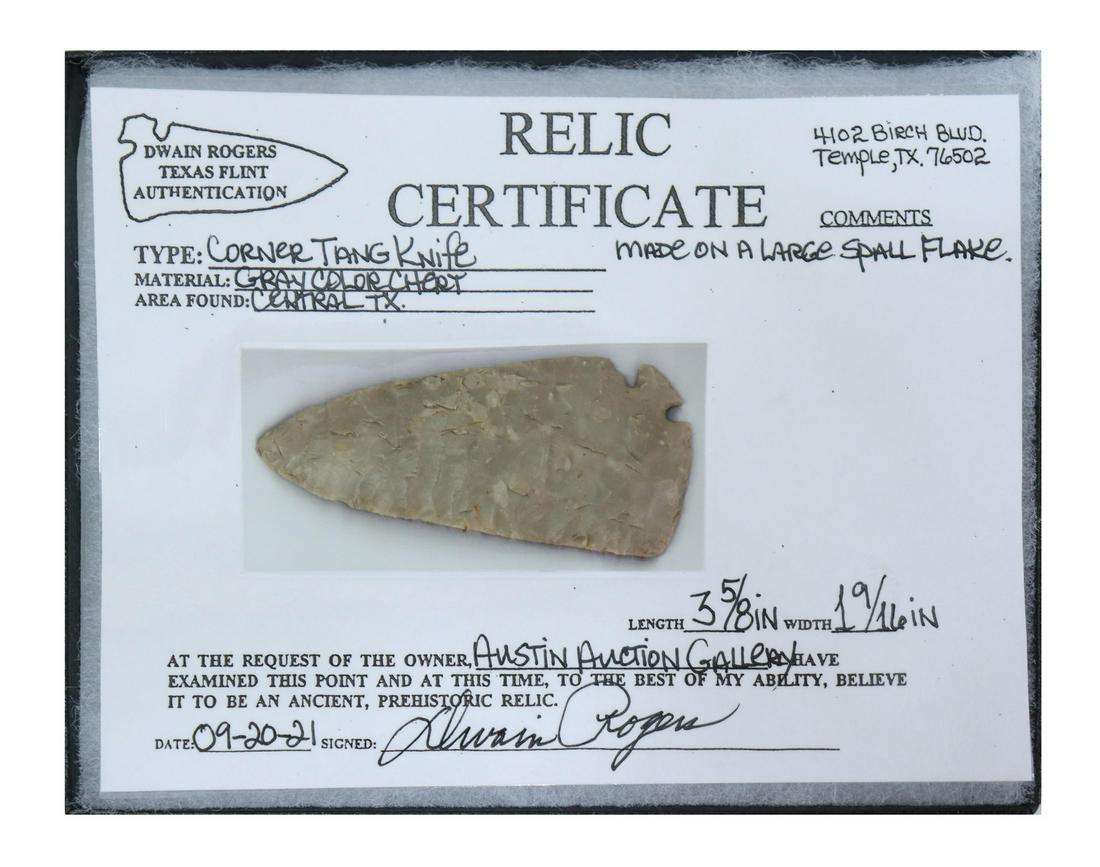 NATIVE AMERICAN CORNER TANG KNIFE, DWAIN ROGERS (1 of 3)