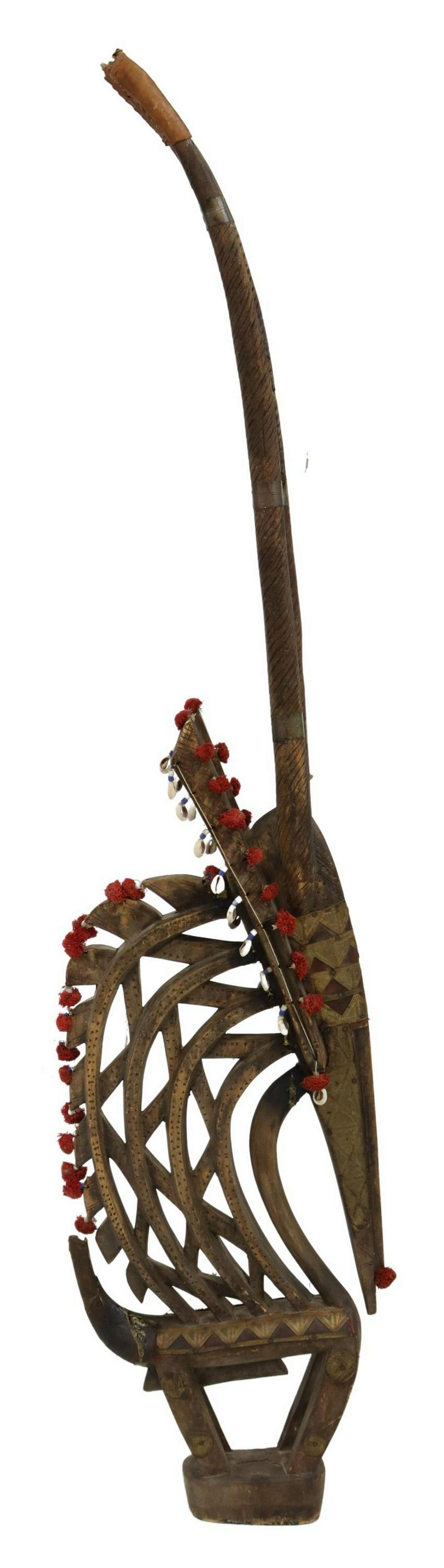 LARGE AFRICAN BAMANA CHI WARA HEADDRESS, 65"H (1 of 2)