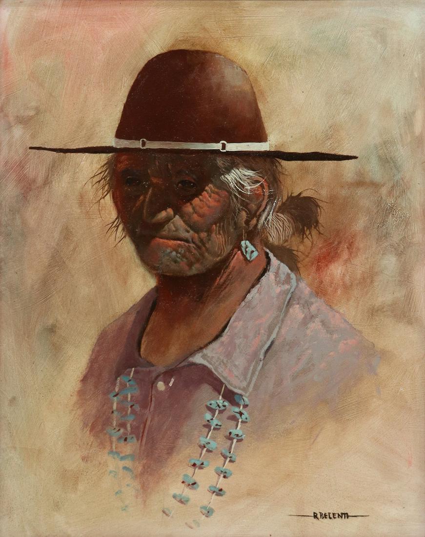 ROBERT BECENTI JR. (D.2001) NAVAJO OIL PAINTING (1 of 4)