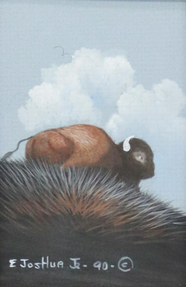 EDMOND JOSHUA JR. (1936-2005) BISON PAINTING (1 of 3)