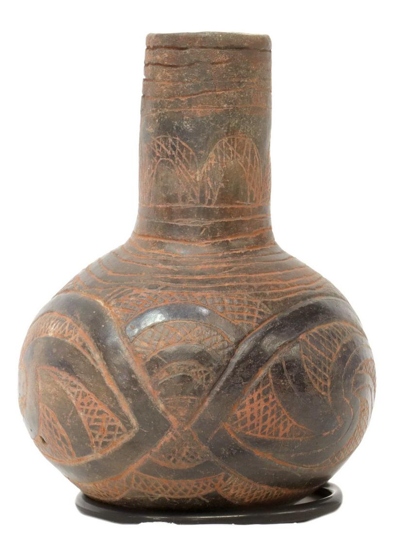 NATIVE AMERICAN REDWARE BOTTLE (1 of 6)